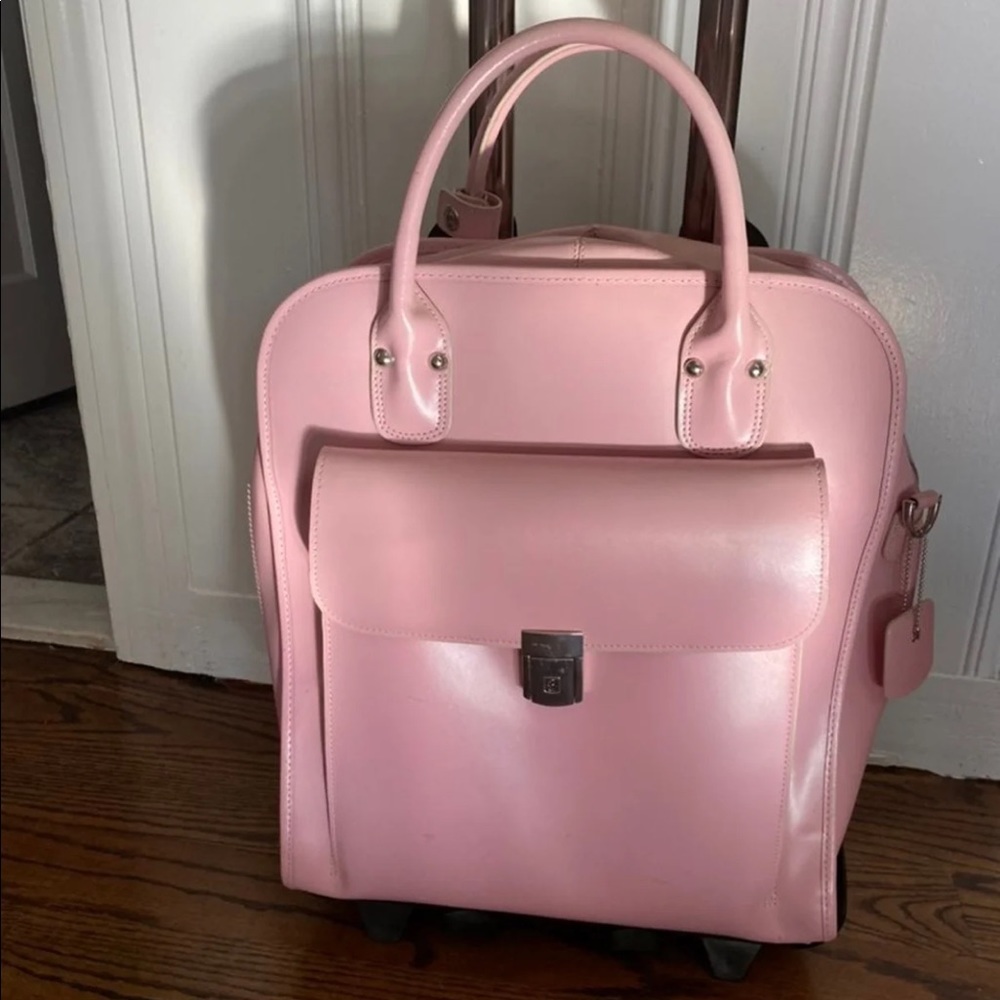 Pink rolling laptop/office case